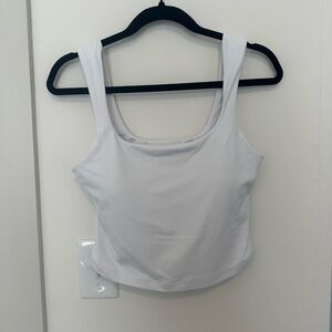 Athleta White Sleeveless Crop Top built in bra